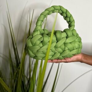 Green Braided Handbag